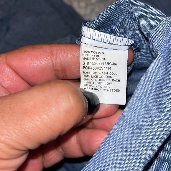 ELY CATTLEMAN Men's Blue Chambray Western Pearl Snap Shirt L/S - Size M - VEUC!* - Picture 9 of 9